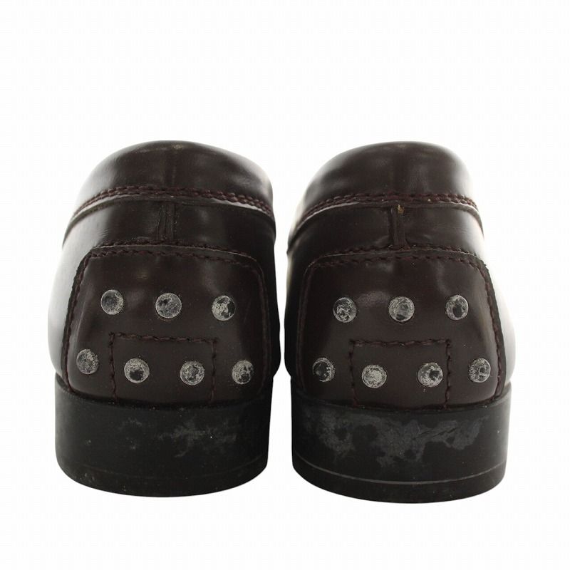TOD'S ブラウン レザー スリッポンローファー トッズ TOD'S ローファー スリッポン レザー ラウンドトゥ 36.5