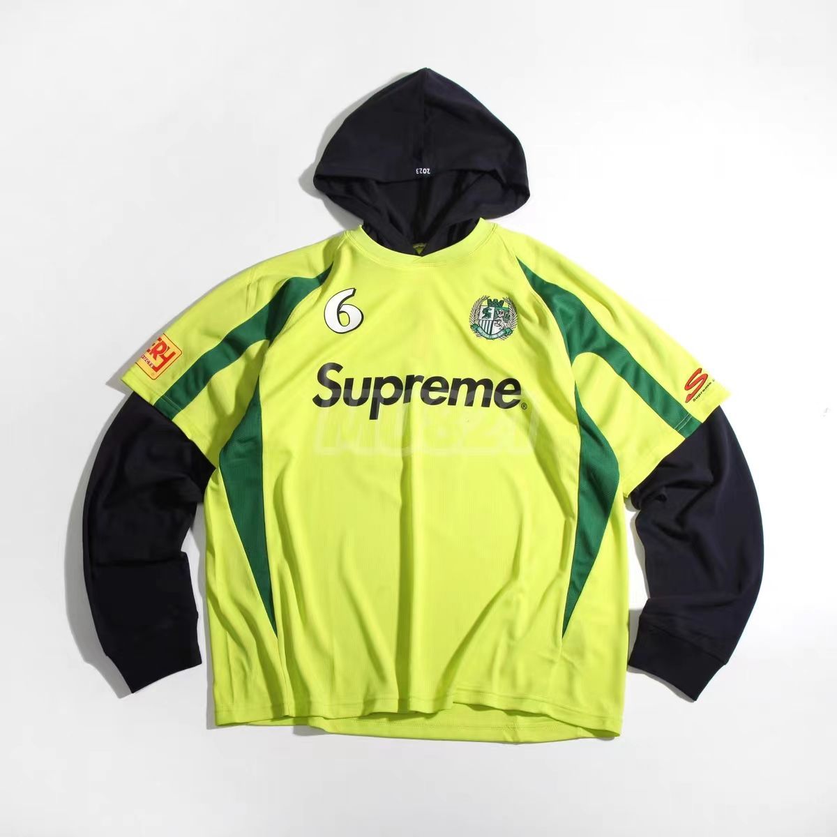 Supreme Hooded Soccer JerseyWHITELセットアップ