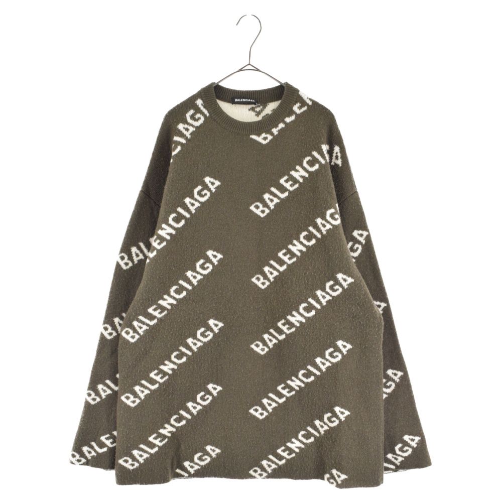 BALENCIAGA (バレンシアガ) 20AW ロゴ 総柄ジャガード オーバー 