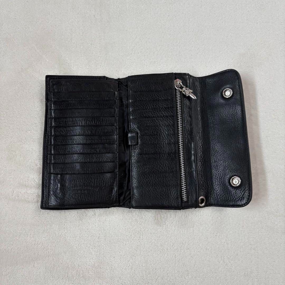 CHROME HEARTS WAVE ダガー　レザーウォレット　長財布　ブラック CHROME HEARTS WAVE ダガー レザーウォレット 長財布 ブラック Chrome