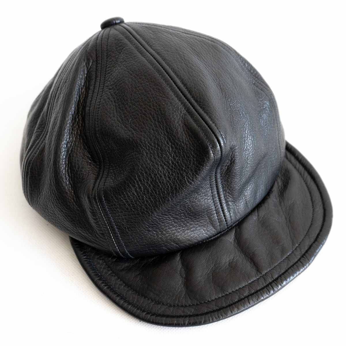 FREEWHEELERS 【8panel Casquette CASSADY BLACK HORSEHIDE】 ホースハイド キャスケット  ブラック2310356