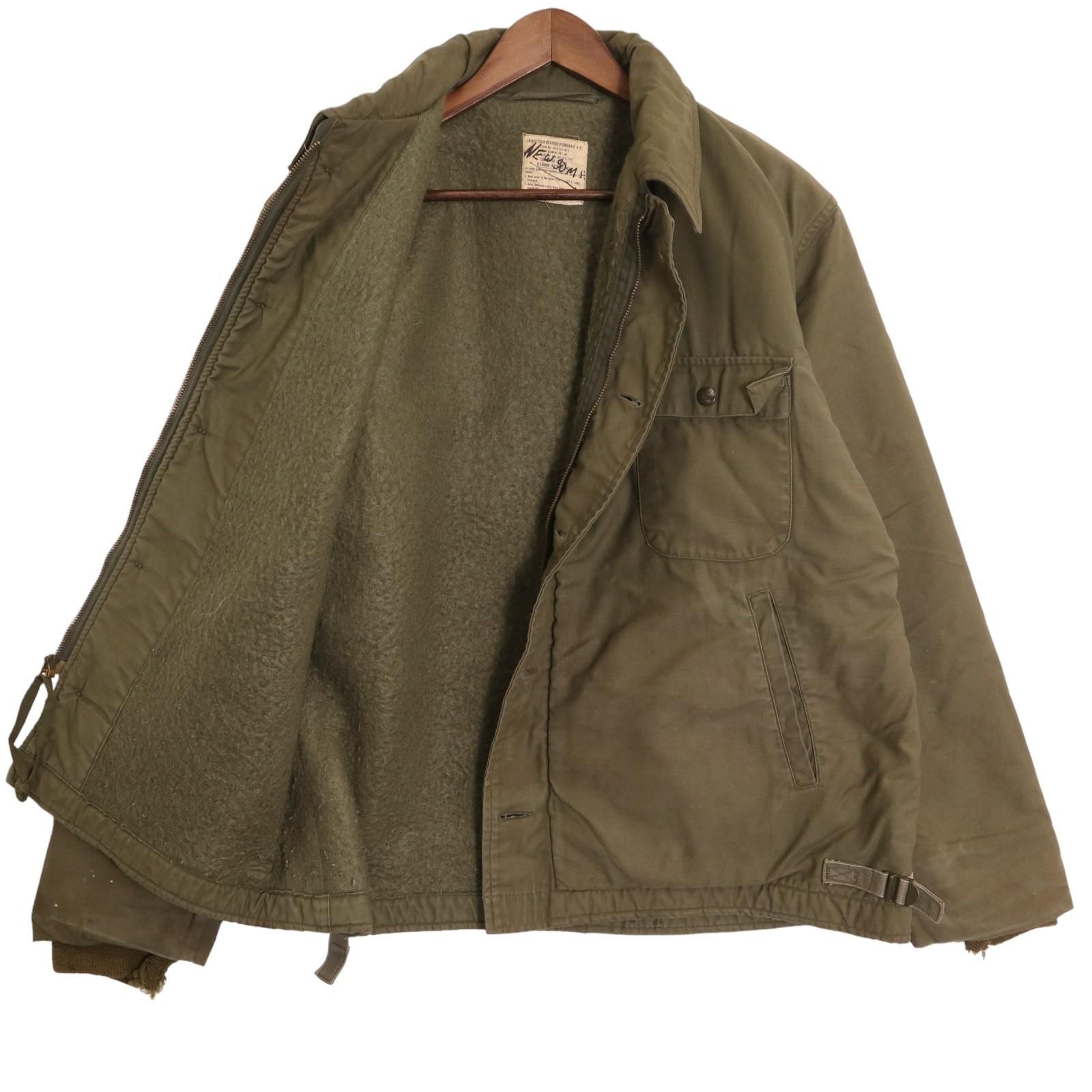 60年代 米軍実物 U.S.NAVY A-2 デッキジャケット ミリタリー オリーブ 