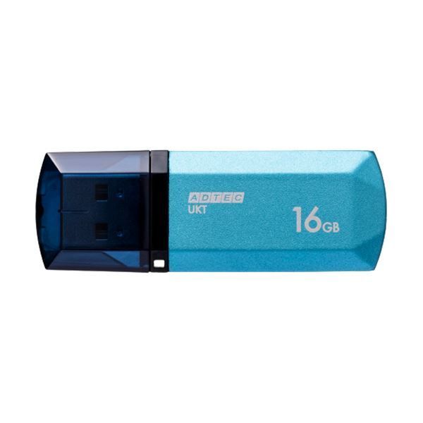（まとめ）アドテック USB2.0キャップ式フラッシュメモリ 16GB シャイニングブルー AD-UKTSL16G-U2R 1個