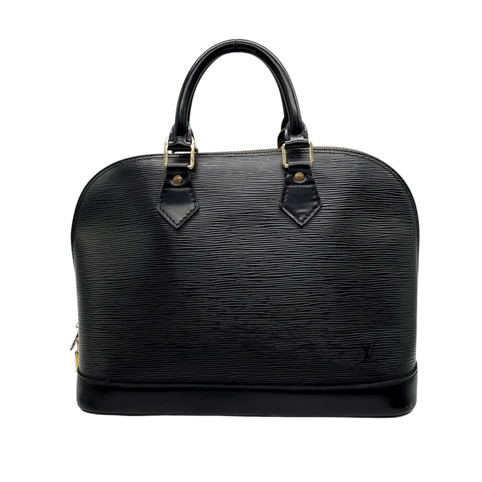 ルイヴィトン LOUIS VUITTON LV エピ アルマ ショルダーバッグ ハンドバッグ ドーム型 パドロック付き 2WAY ノワール ブラック 黒 ゴールド金具 D