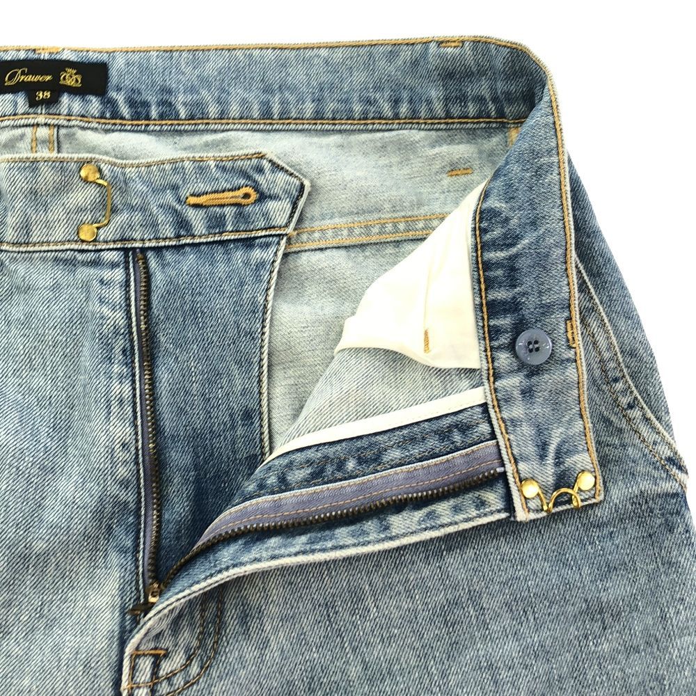 美品 Drawer ドゥロワー 6514-299-1176 センタープレス デニムパンツ 