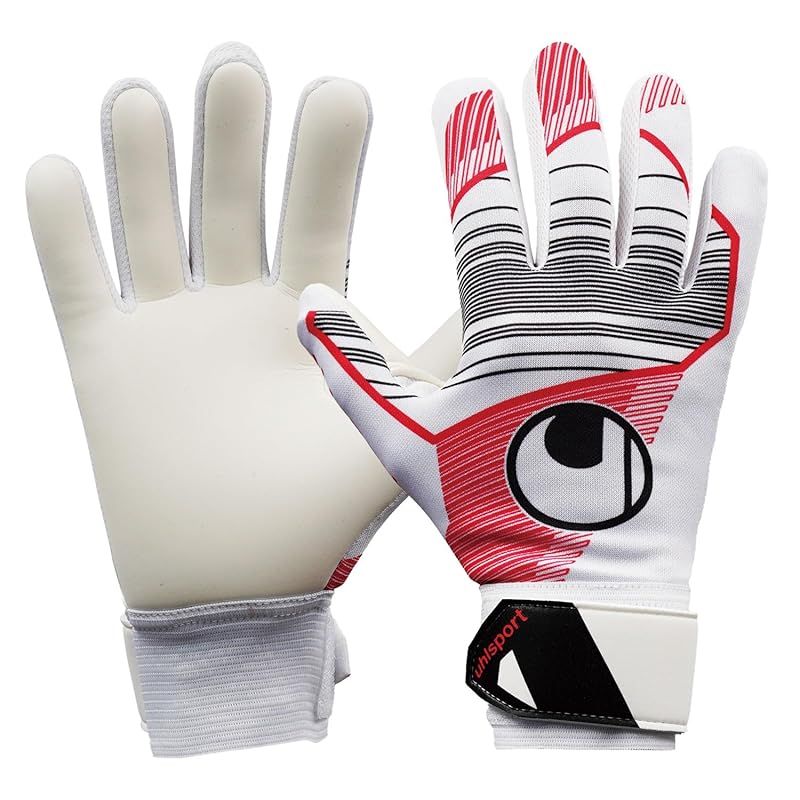 uhlsport (ウールシュポルト) フットサル GK キーパーグローブ FUTSAL ソフト ハーフネガティブ 1011359 01 9 ホワイト×ブラック×レッド