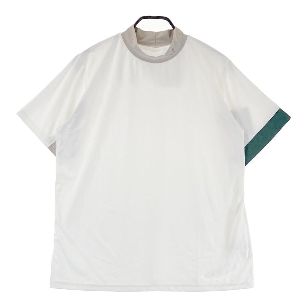 【大人気，爆買い】 サイズ：ML ANTIQUA GOLF アンティカゴルフ Salu. ハイネック　半袖Tシャツ  ホワイト系 [240101512489] ゴルフウェア メンズ ストスト シャツ