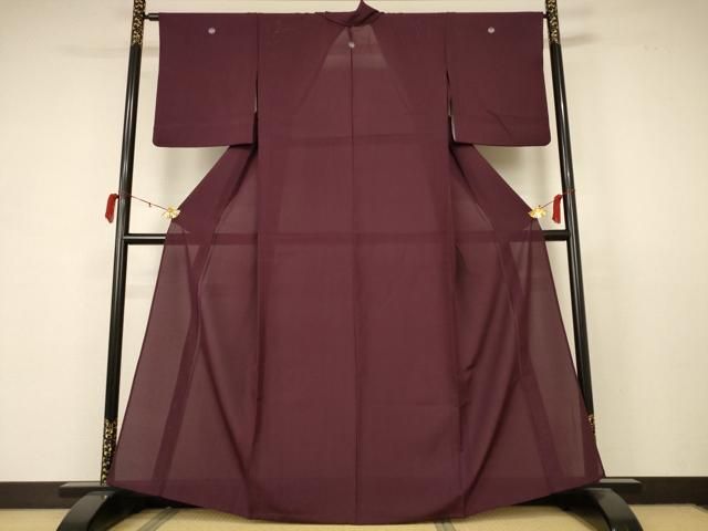 平和屋着物＊夏物 色無地 絽 黒鳶色 正絹 AABB6695jd