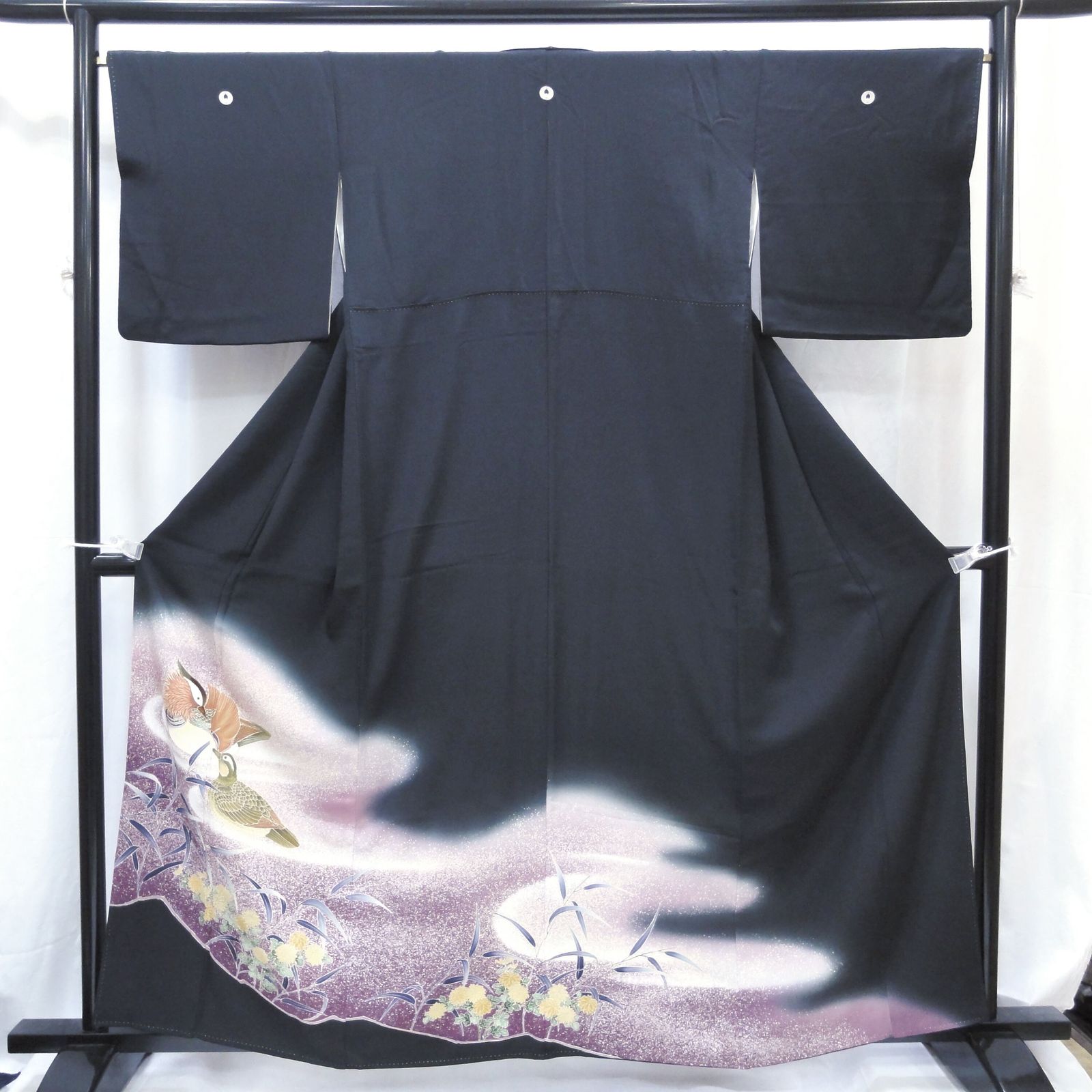 着物 黒留袖 菊 おしどり 正絹 No.200701-0083 梱包サイズ80