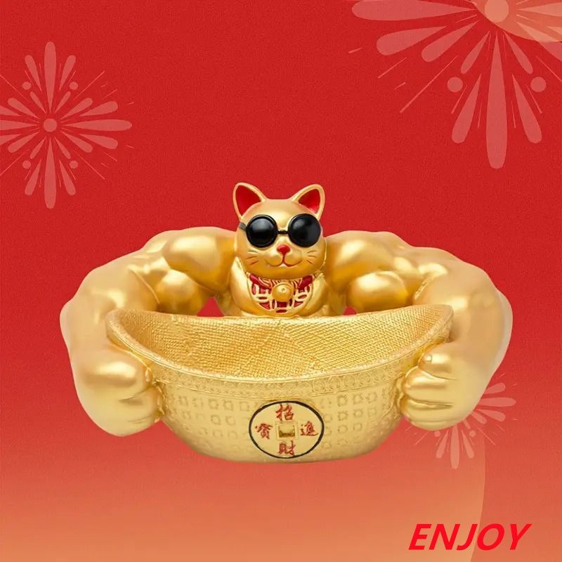 新作・人気商品発売中】猫 ネコ 置物 オブジェ 入れ物 小物入れ 金