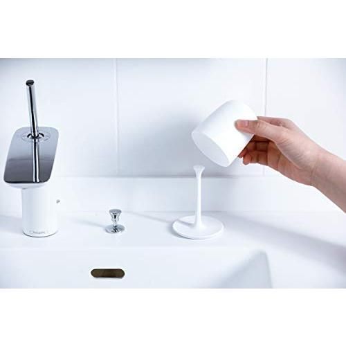 マーナ marna コップスタンドセット スタンド付き 歯磨きコップ ホワイト 洗面所 コップ 浮かせるコップ 水切 SKLAD-KIRPICHA_RU