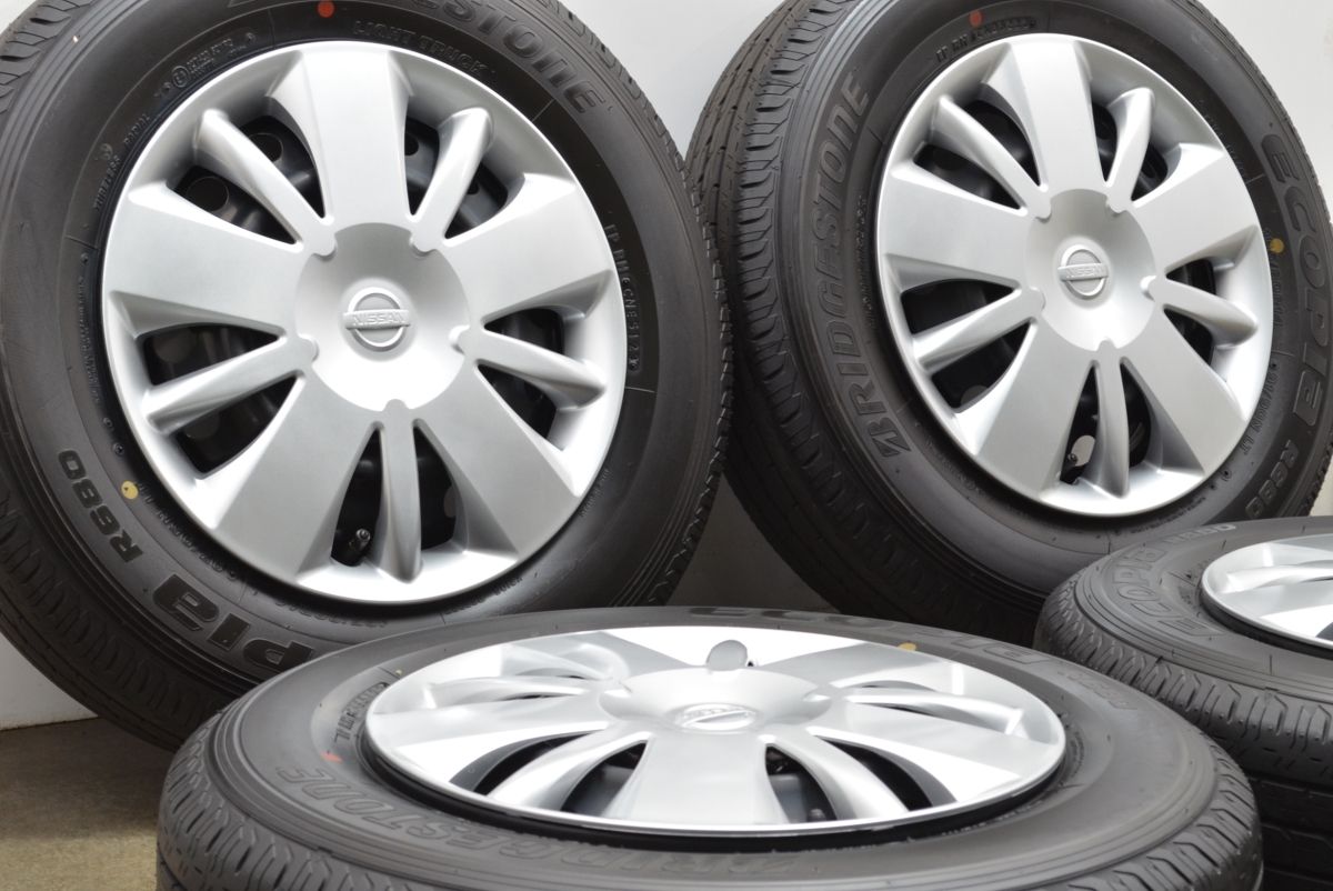 新車外し品 ニッサン NV200 バネット ワゴン 純正 14in 5J 45 PCD114.3 ブリヂストン R680 165 80R14 LT ノーマル戻し 交換用 可