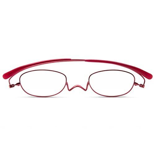 +1.5_レッド [薄型 老眼鏡 ?ペーパーグラス] NEWスタンダード Nスタ オーバル 201 フラットカラー（レッド） (+1.5) 携帯用ケース付き 財布に入る老眼鏡 栞(しおり) 型リーディンググラス メンズ 