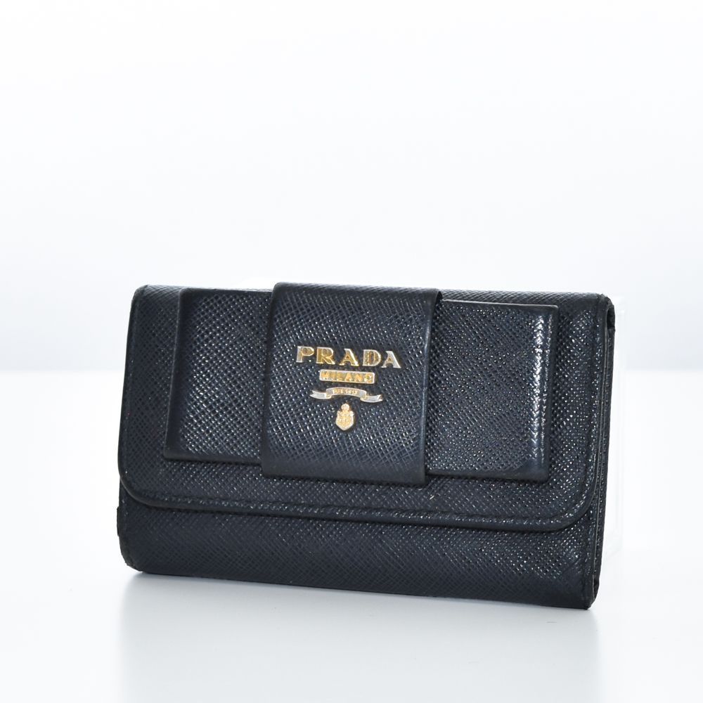 PRADA キーケース レディース リボン ブラック 25385