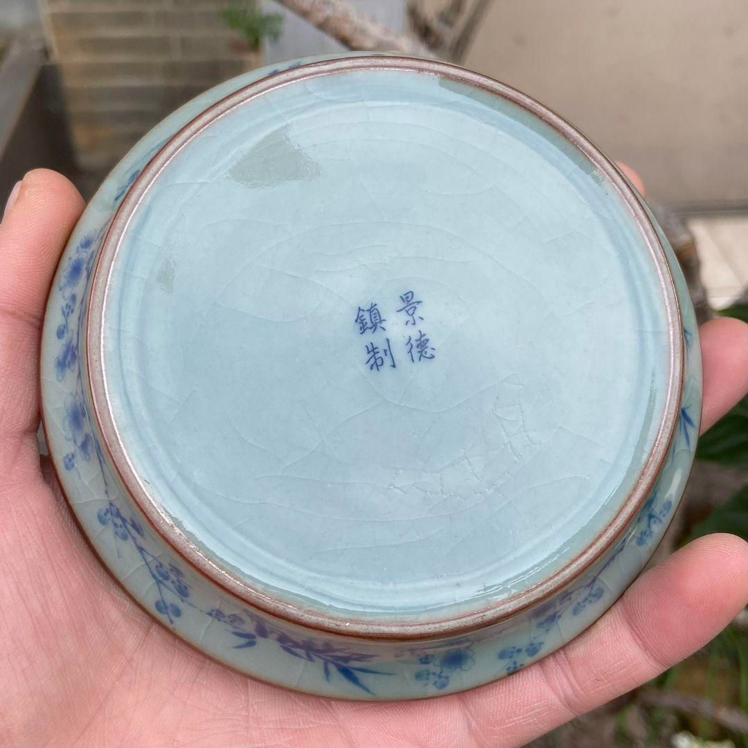 中国茶器 陶泥蘭亭集序三才蓋碗 陶磁茶碗 煎茶器 新品未使用