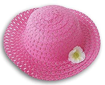 イースター春のカラフルな子供用麦わら帽子 デイジーのアクセント付き ? 王冠の寸法は6.75インチ One Size ピンク 042012