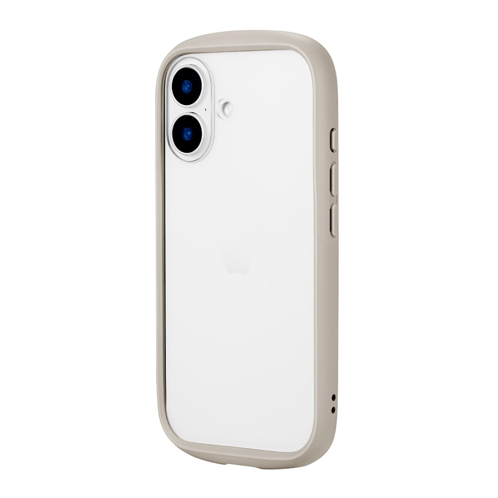 ベージュ 「Cleary」 耐衝撃ハイブリッドケース 16 LN-IM24PLCBG iPhone ルプラス LEPLUS