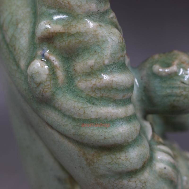 宋龍泉窯彫刻五子登科弥勒仏像 装飾品 現代工芸品 美術品 置物