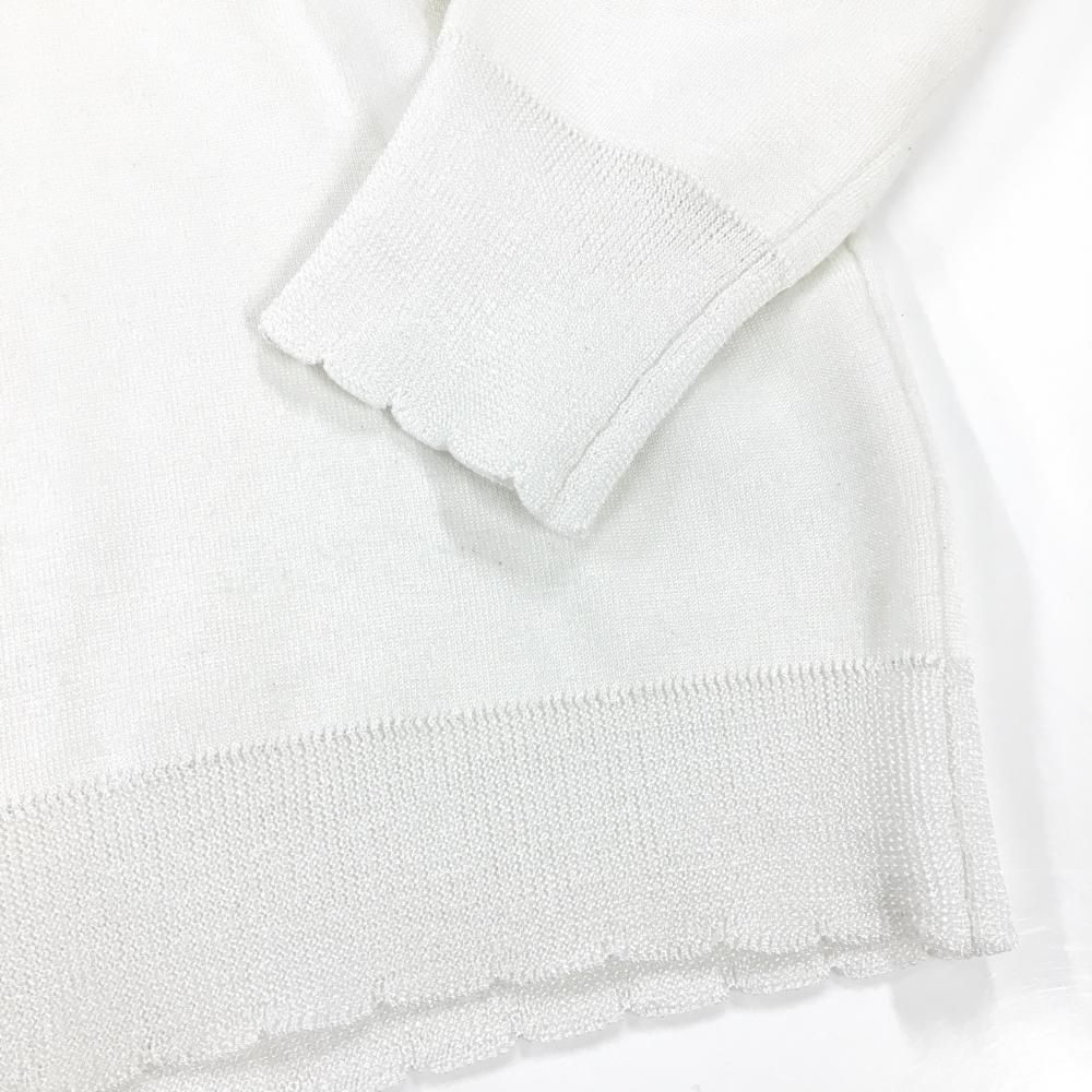 アルチビオ セーター 白×ピンク ニット 袖ライン レディース 38(M