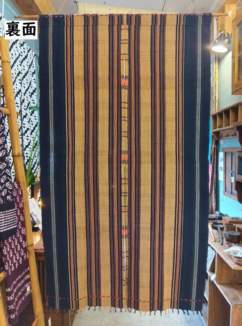 のれん 民族布 ナガ族 民族織物 幾何学模様 ストライプ アジアン エスニック インド インテリア アート タペストリー 間仕切り 装飾 NEXPOTALLINN_EU