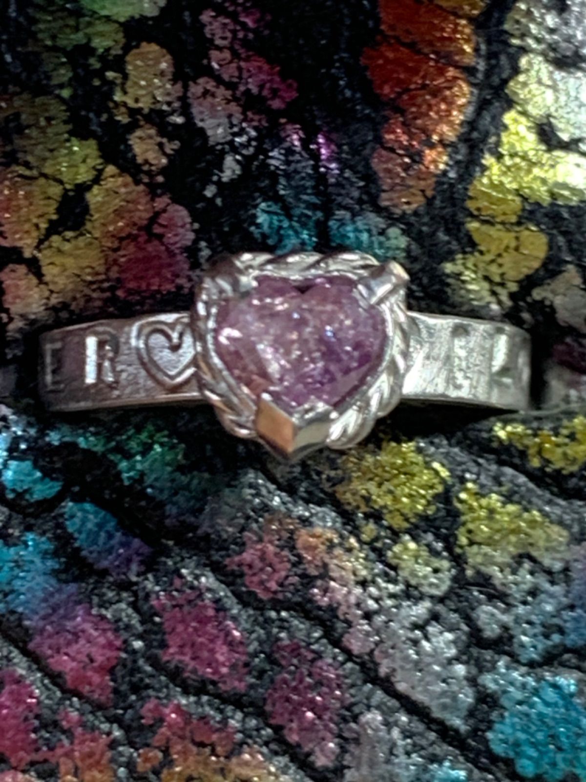 PTピンクダイヤモンドハートリングFANCY PURPLE PINK0.58ct