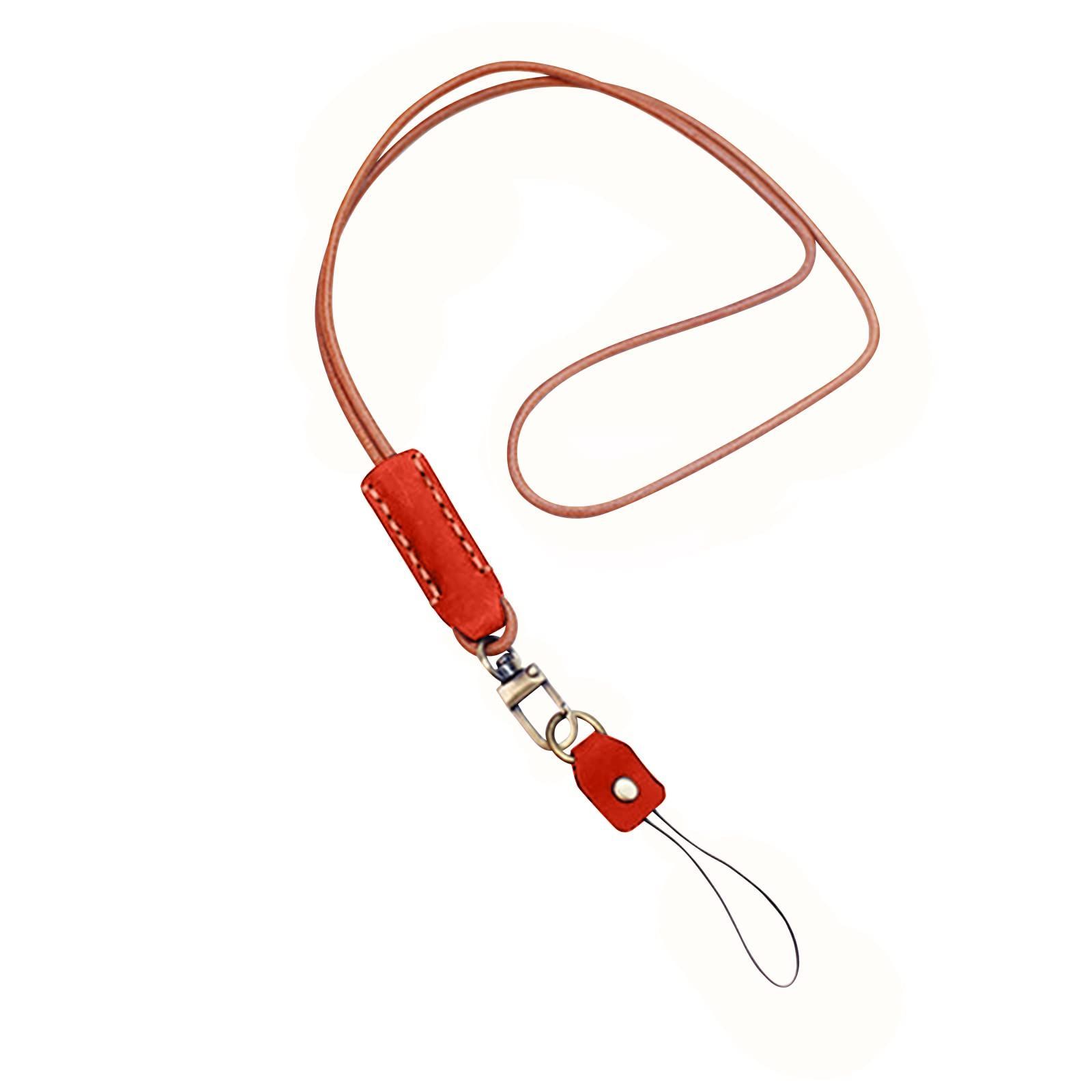 新品 [doorstonton] ネックストラップ 本革 牛革 落下防止 忘れ物防止 携帯スマホ お財布 デジカメ パスケース キー IDカードケース用 レザー 首掛け ロングストラップ