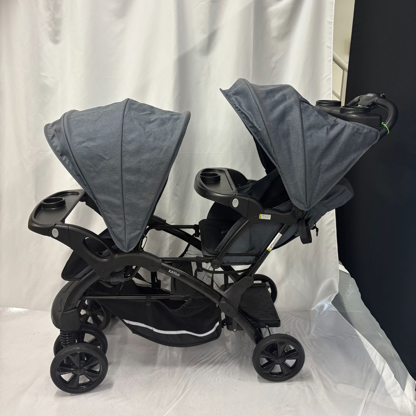 【極美品】KATOJI ふたりでGO DX 二人乗り ベビーカー デニム カトージ 二人乗りベビーカー 二人でゴーDX デニム 新生児から