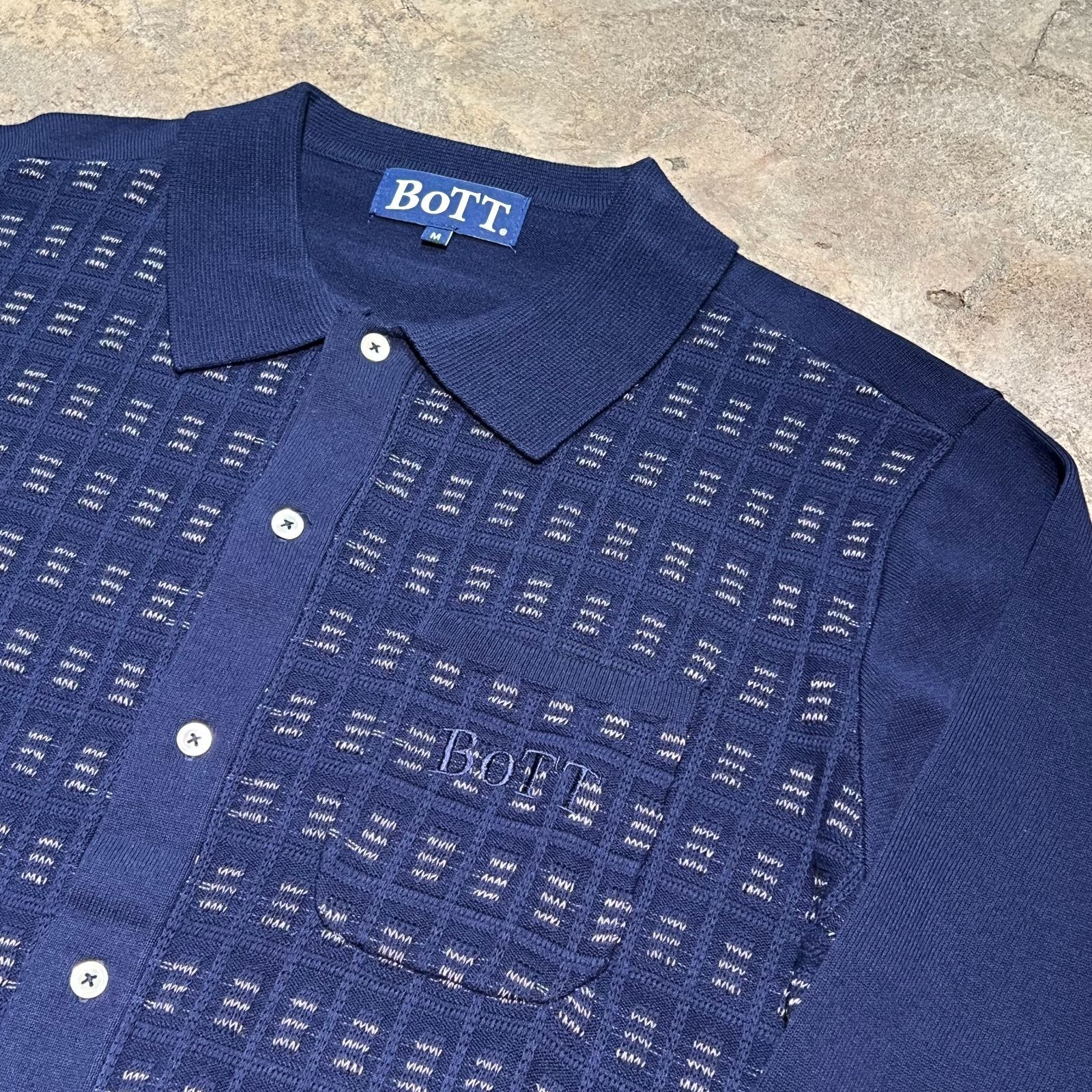BOTT ボット Button Down ニット 長袖ポロシャツ