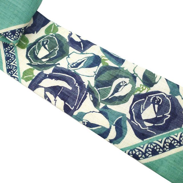 新品】 夏物 名古屋帯 未使用 栗山吉三郎 本大麻 和染紅型 麻 薄