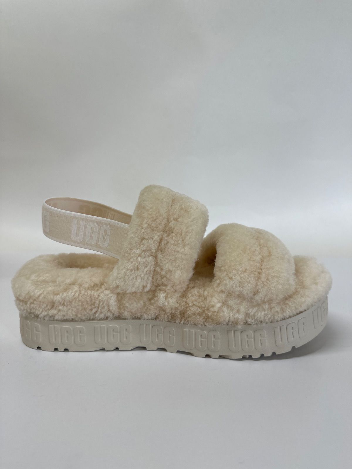 【新品未使用】UGG ファー 厚底 サンダル レディース ホワイト 24cm UGG WOMENS FUNKETTE 1113474 アグ ウィメンズ ファンケット