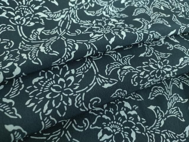 平和屋着物●洗える最高級着物　＜英＞はなぶさ謹製　小紋　型染　更紗花文　洗える着物　逸品　DAAY1059ps 平和屋着物○洗える最高級着物 ＜英＞はなぶさ謹製 小紋 型染 更紗花文