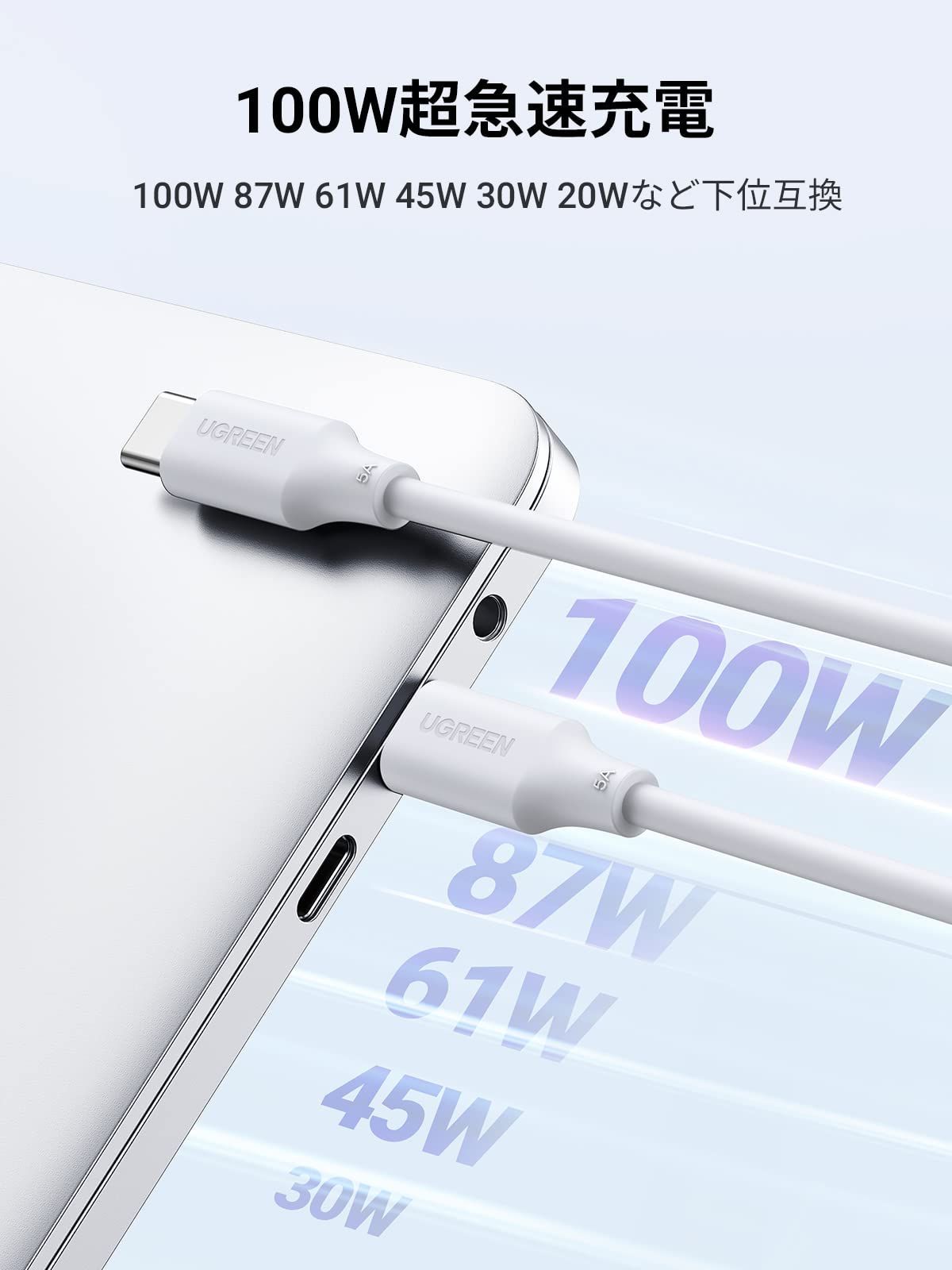 usb type c ケーブル【PD対応 100W/5A 超急速充電 0.5m】480Mbps