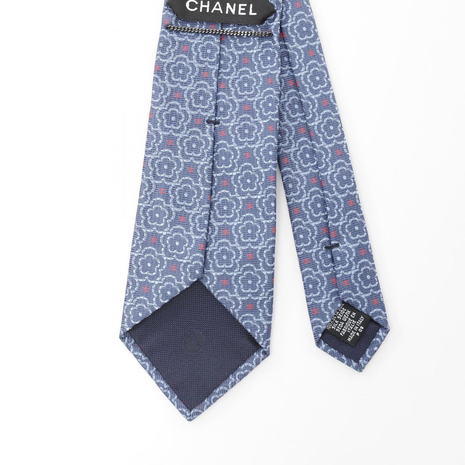 シャネル CHANEL ネクタイ ココマーク ブルー シルク ネクタイ メンズ
