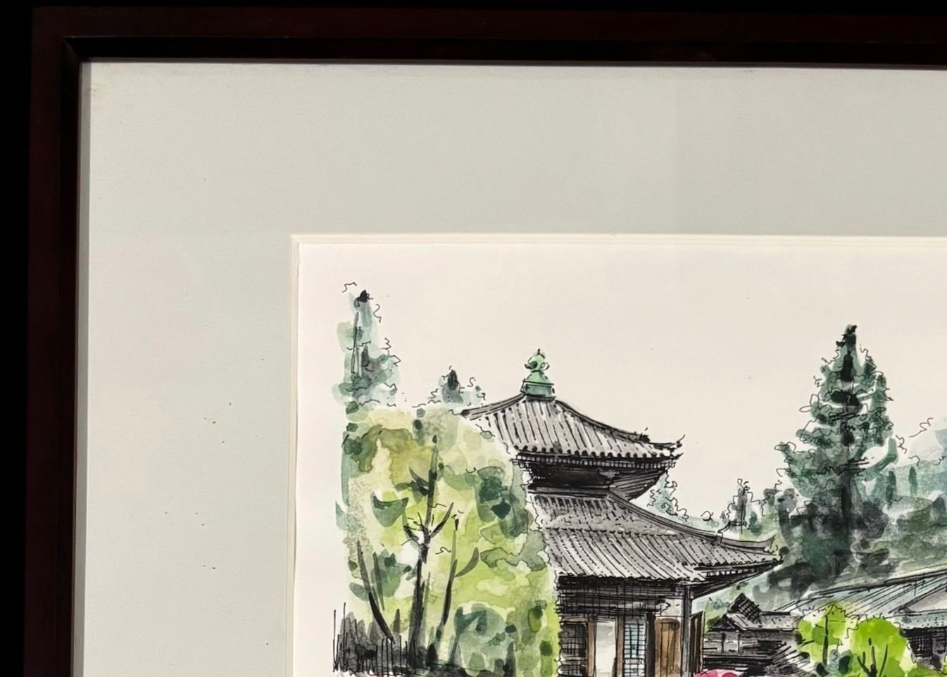 水彩画 酒井芳元 風景 額 版画 アート イラスト 画家 美術品