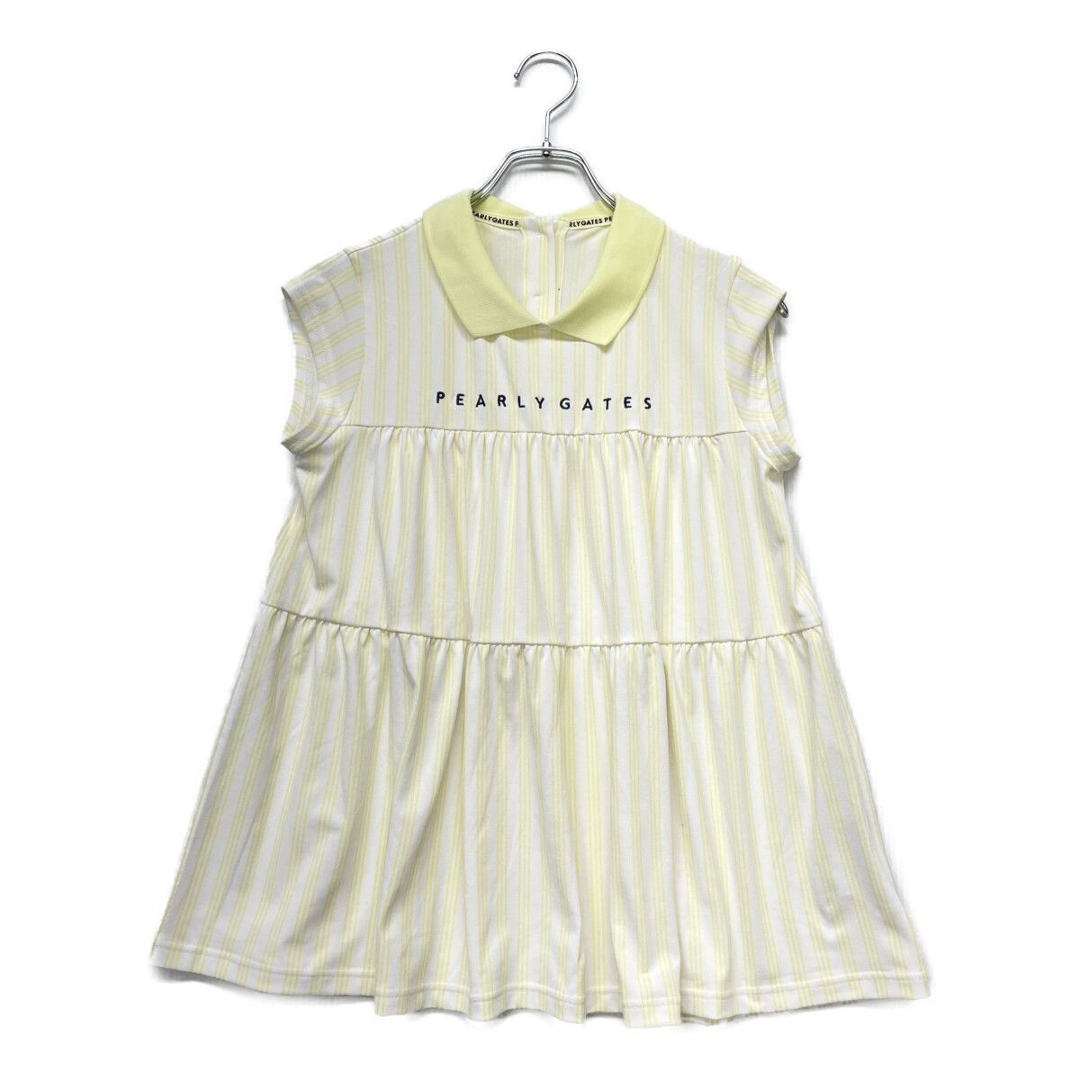 2026，人気SALE 中古 レディース パーリーゲイツ PEARLY GATES ノースリーブ 0(S) 白×黄 ホワイト系 2023年モデル シャツ
