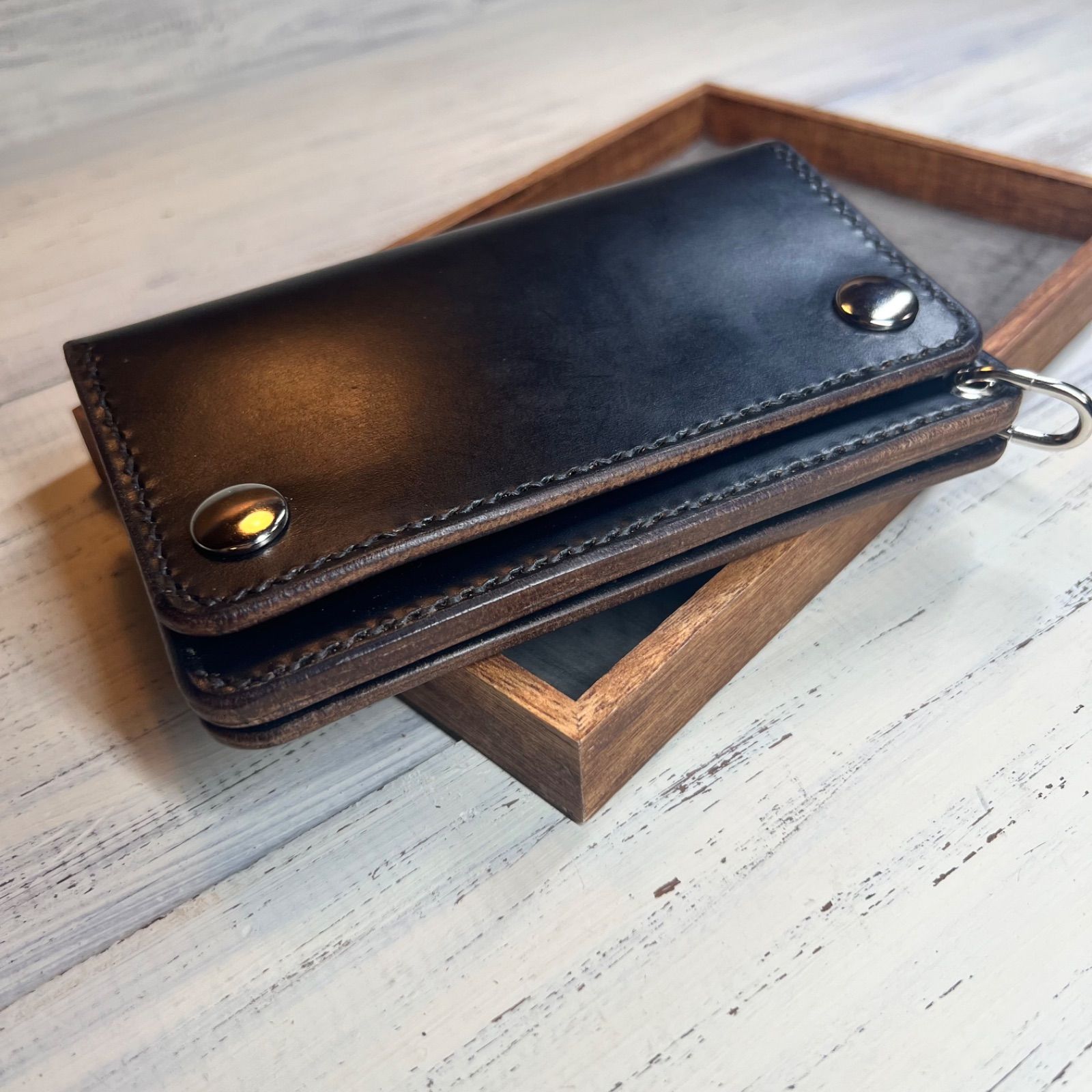 トラッカーウォレット 財布 クロムエクセル 3層 茶芯 ミドルタイプ