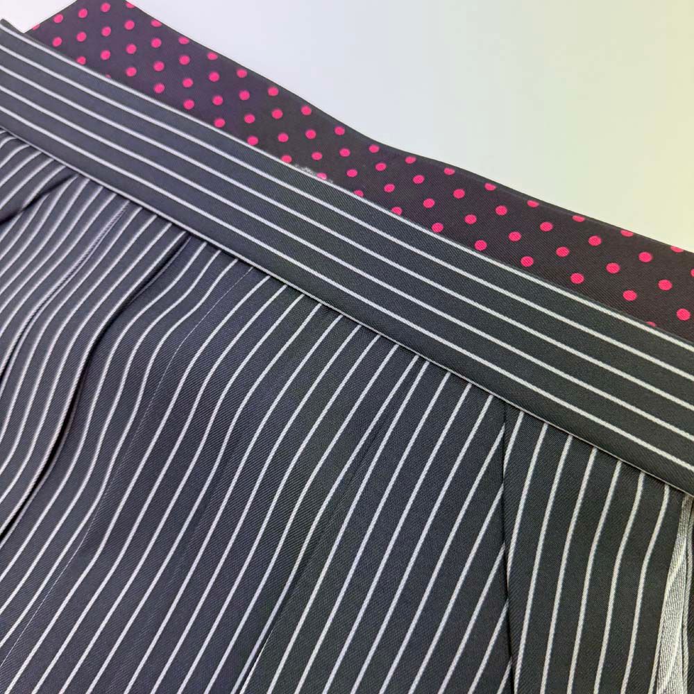 袴 L size 紐下丈95cm 行灯袴 卒業袴 mercuryduo ストライプ 黒 白 4724
