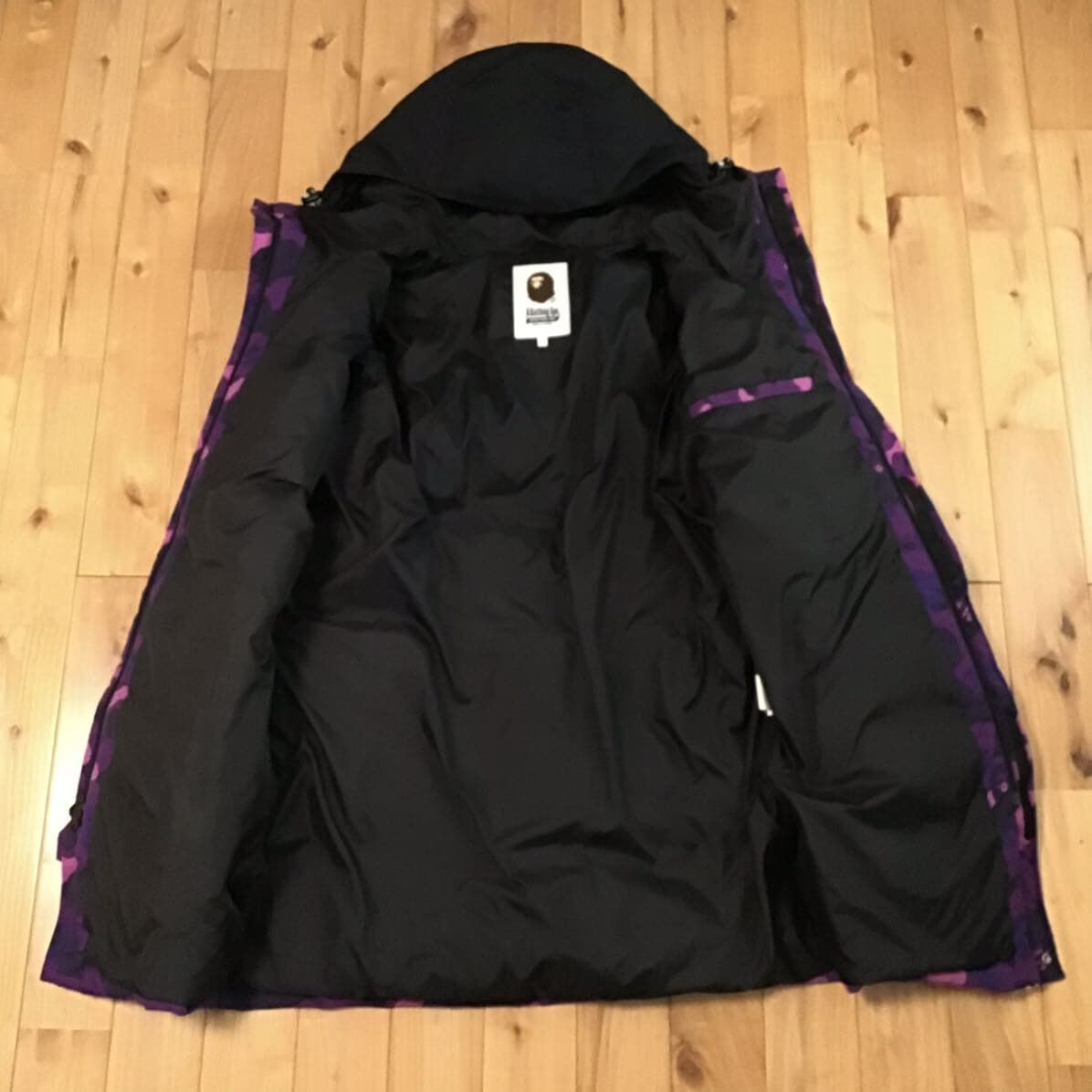 Purple camo ロング ダウンジャケット Lサイズ a bathing ape BAPE 