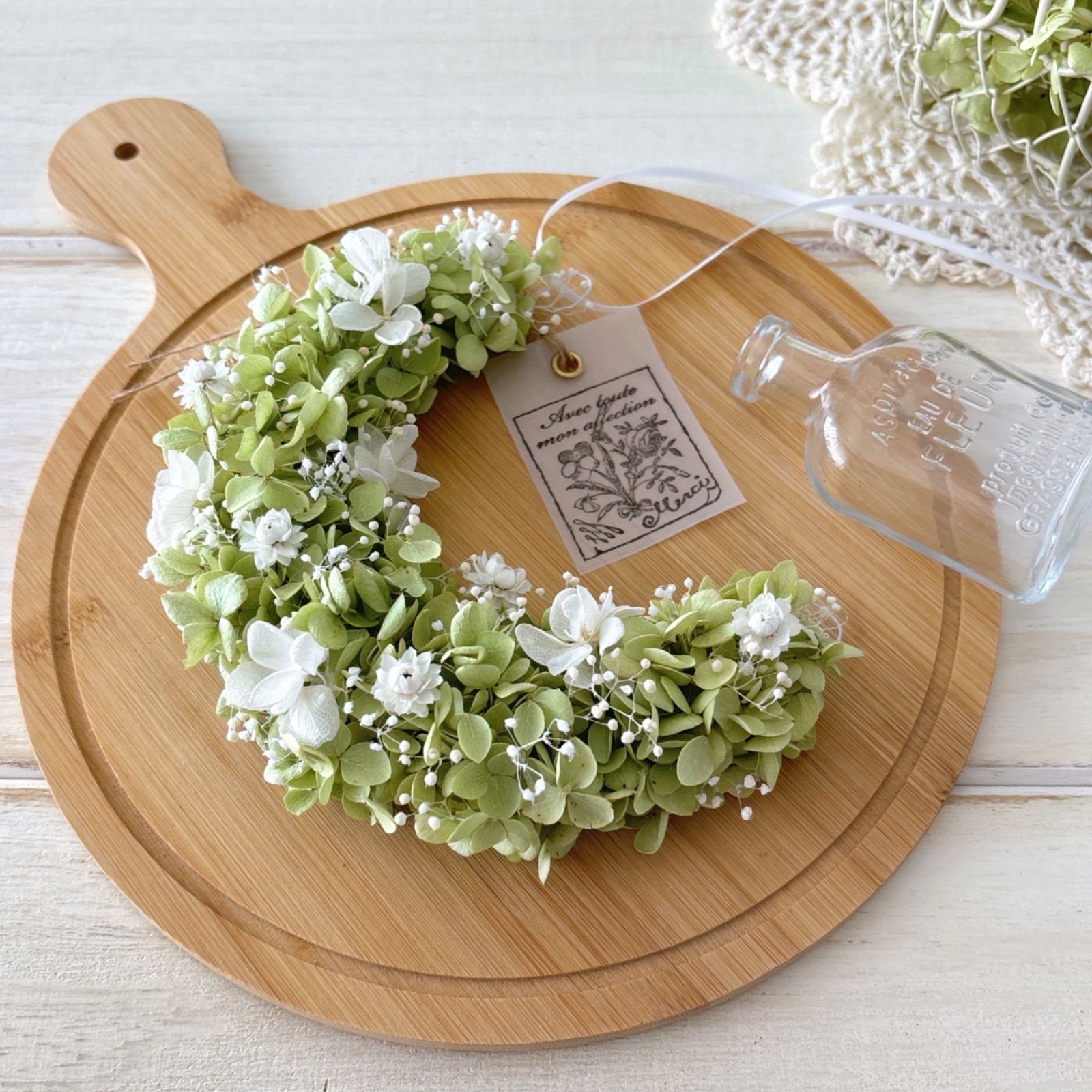 アナベル紫陽花 三日月リース 【公式通販】