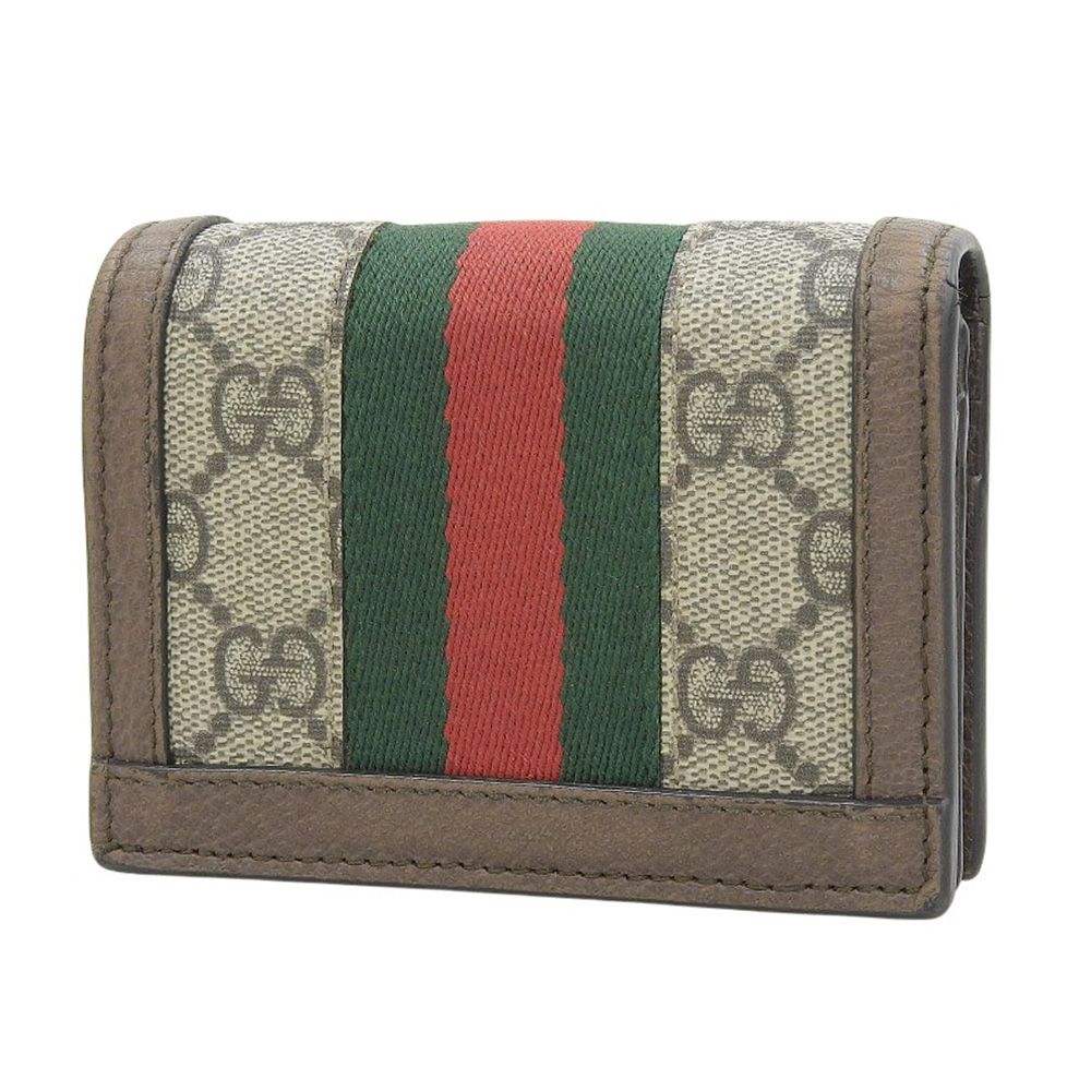 本物保証 箱 布袋付 超 グッチ GUCCI オフィディア GGミニウォレット 523155 0416 シェリーライン コンパクトウォレット 折財布