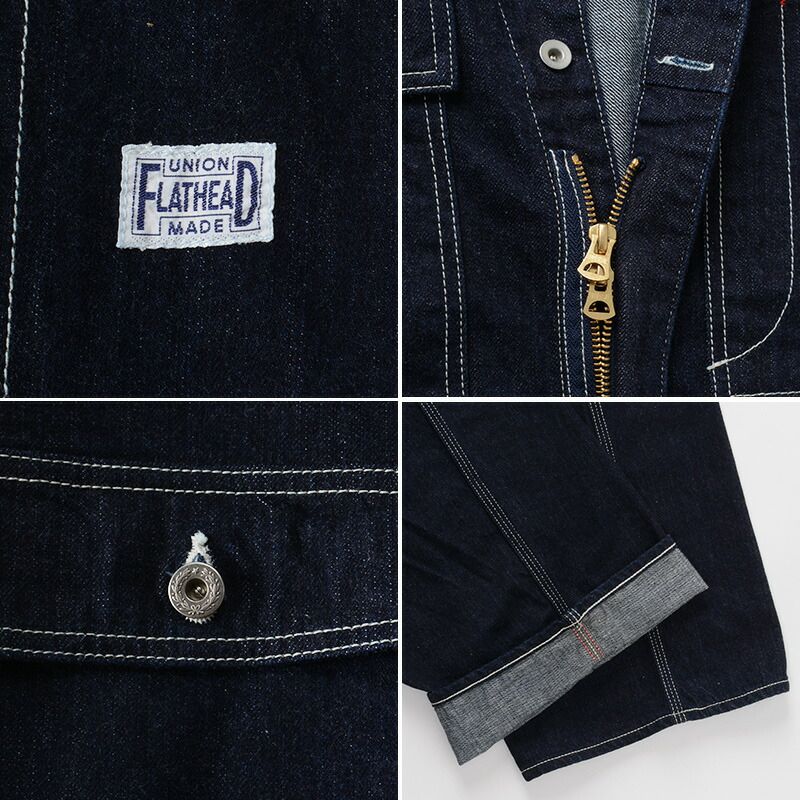 【13SS/極美品】WEIRDO 刺繍 オールインワン つなぎ XL フラットヘッド 新品 オールインワン つなぎ AL-01WHS L 激レア