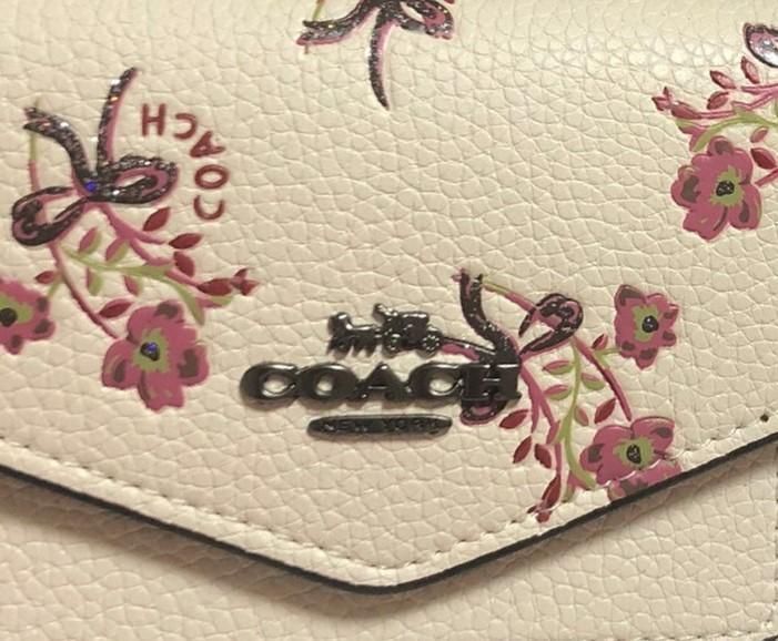 コーチ COACH 新品 レディース 花柄 折り財布 フラワー 白 財布 070