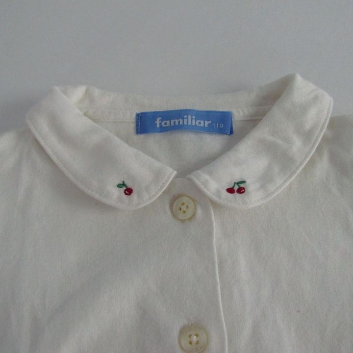 長袖ブラウス 110 ファミリア familiar 新品未使用 タグ付き ファミリア 長袖シャツ トップス ブラウス キッズ 女の子用 110