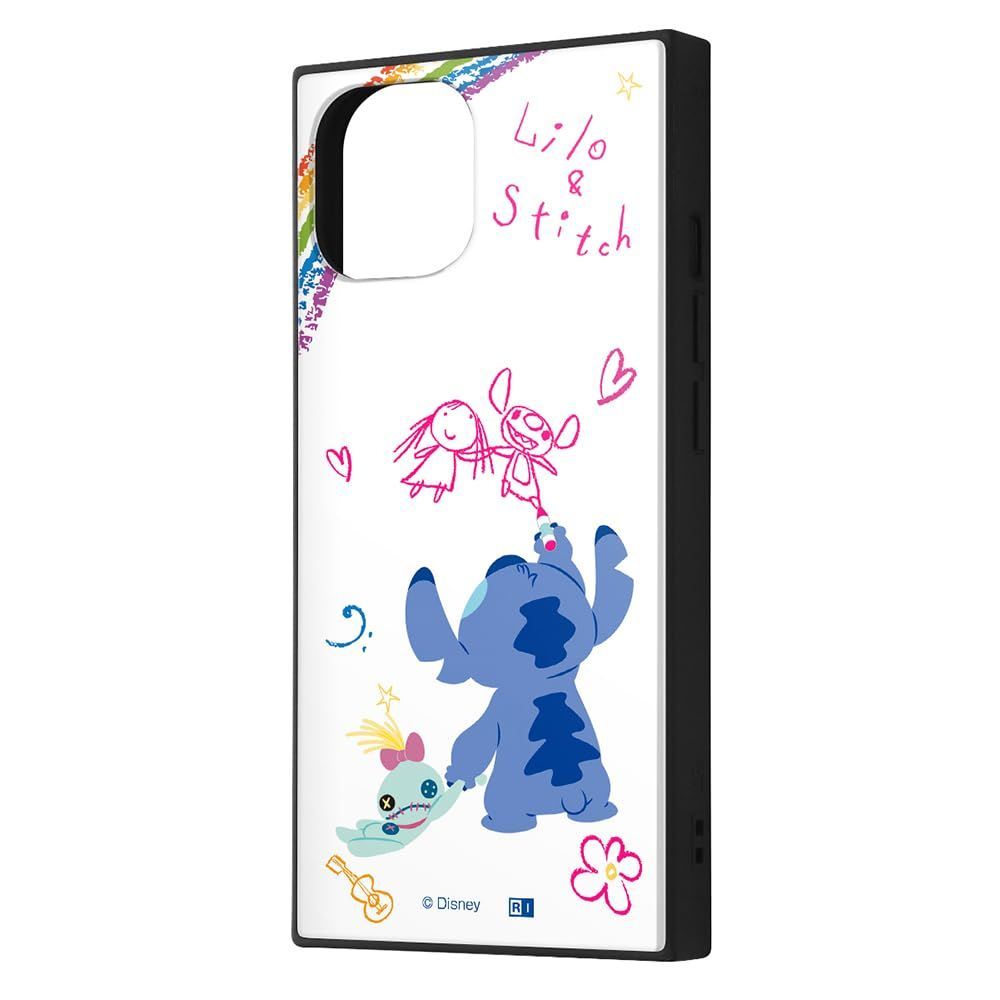 【在庫セール】イングレム iPhone 15 / 14 / 13 ケース ディズニー ハイブリッドケース KAKU リロ＆スティッチ/落書き