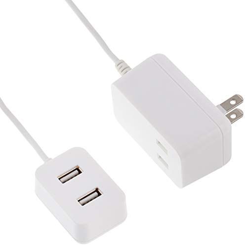 4)2m_a)USB×2/AC1個口 トップランド USB 電源タップ AC1個口 USB2ポート 延長コード 2.0m 急速充電 ほこり防止シャッター オートパワーシステム搭載 ホワイト TPE20-WT