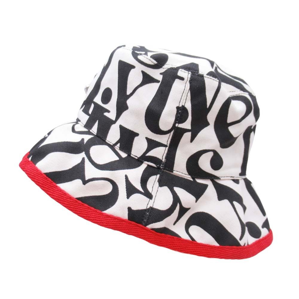 Vivienne Westwood ヴィヴィアンウエストウッド オーブ ロゴプリント フィッシャー バケットハット バケハ 帽子 F 白黒 メンズ レディース 古着