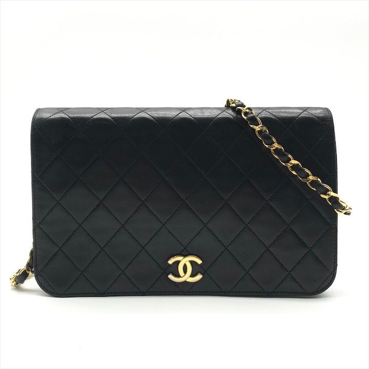 CHANEL シャネル ココマーク マトラッセ ラムスキン ブラック チェーン ショルダー バッグ 肩掛け プッシュロック レディース k6711
