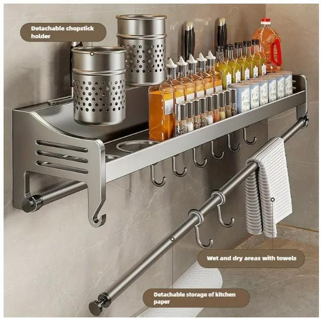 ドリル不要のメタルオーガナイザー 調理器具?包丁?スパイスに適した