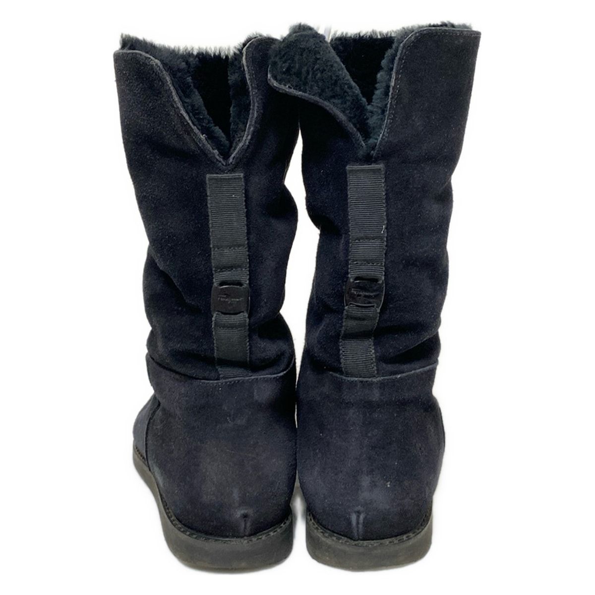 絶対にお買得! My Ferragamo マイ フェラガモ ショートブーツ 6M レディース - 黒 ムートン ヴァラ お試しください！