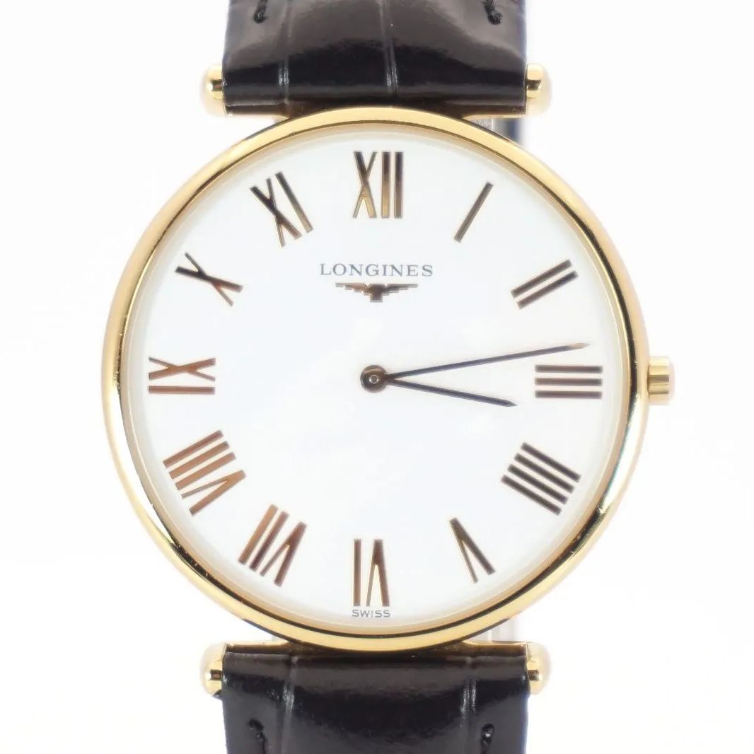 稼動品 ロンジン LONGINES ラ グランド クラシック L4.635.2 クオーツ ホワイト文字盤 メンズ 腕時計 33mm スイス製